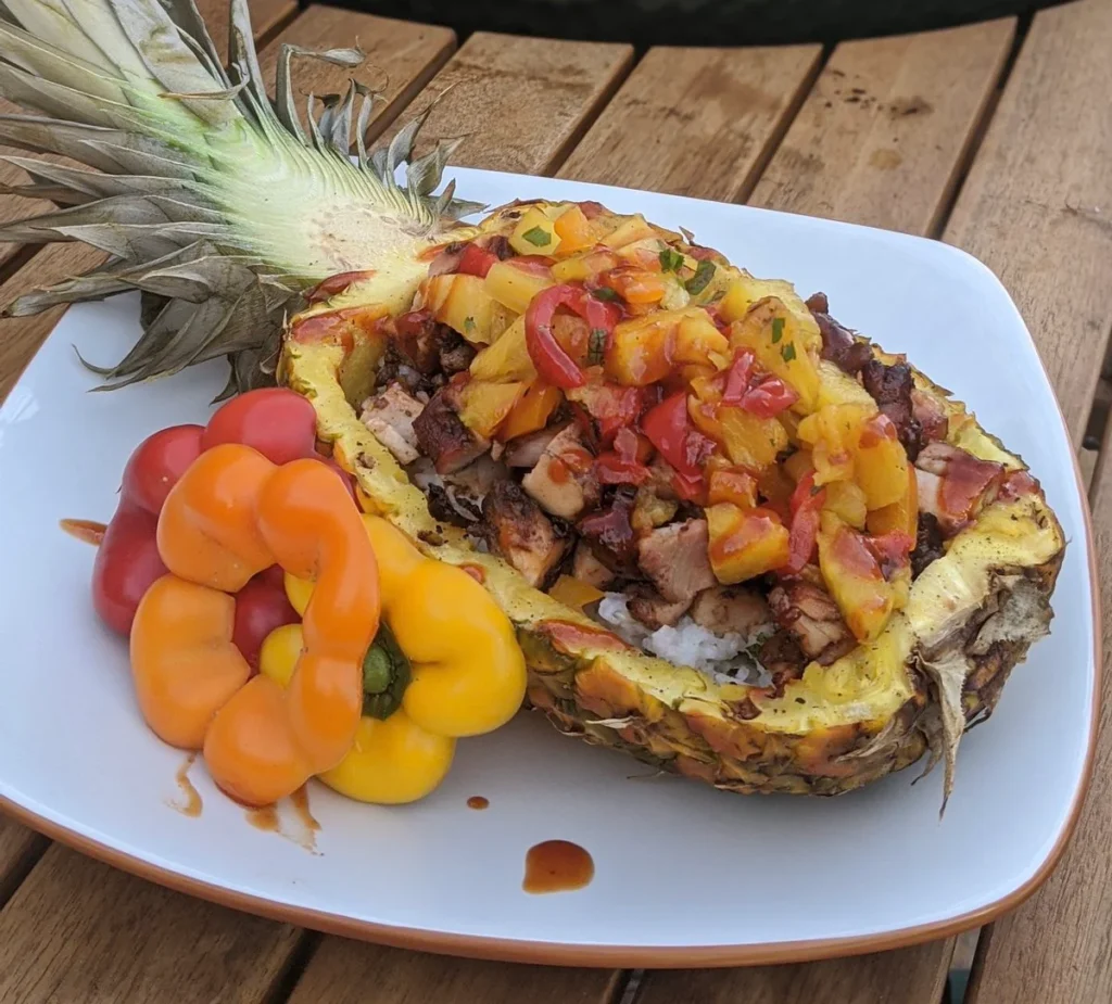 Jerk Chicken and Shrimp Pineapple Bowl Recipe