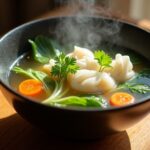 delicious homemade won ton soup
