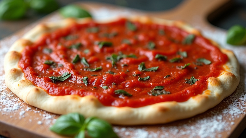 evenly spread tomato sauce