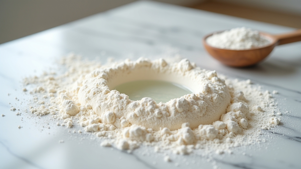 mix flour with lukewarm water