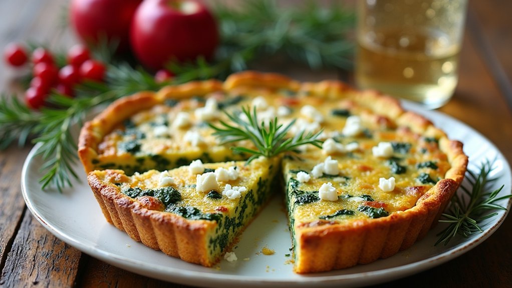 festive spinach feta frittata