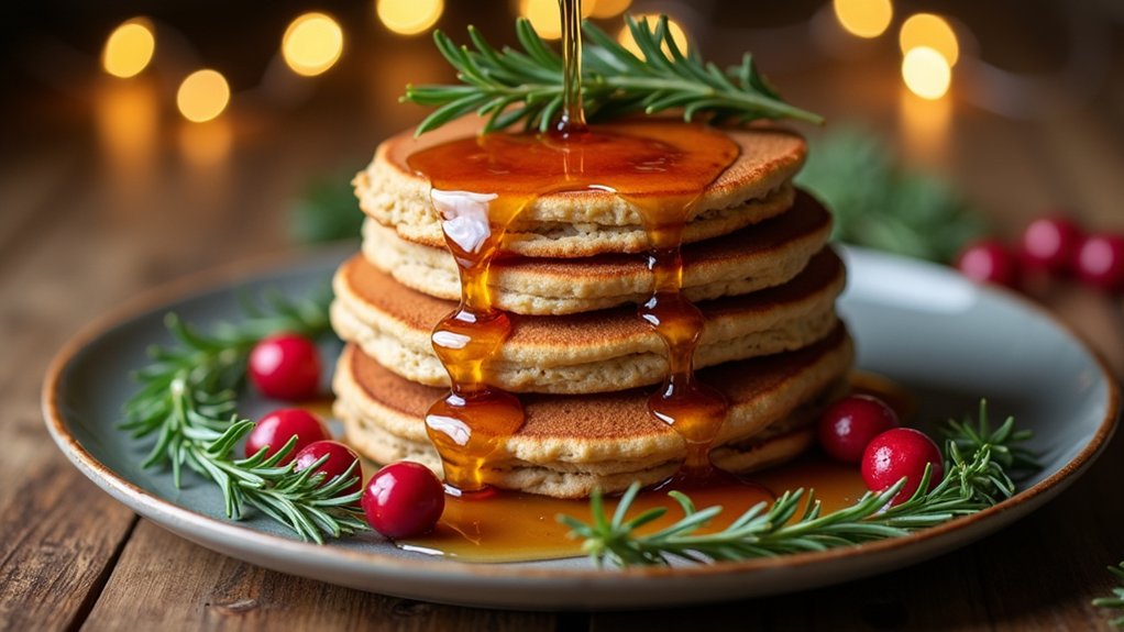 gingerbread pancakes with maple syrup
