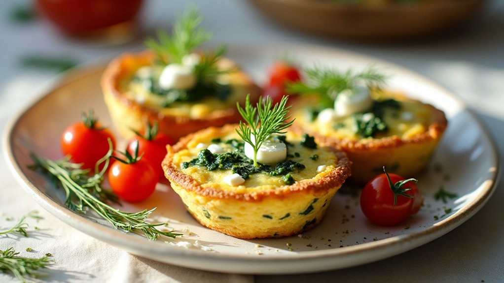 spinach feta mini frittatas